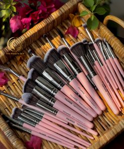MAANGE Professional 20-Piece Makeup Brush Set - Sakura Pink & Silver Edition