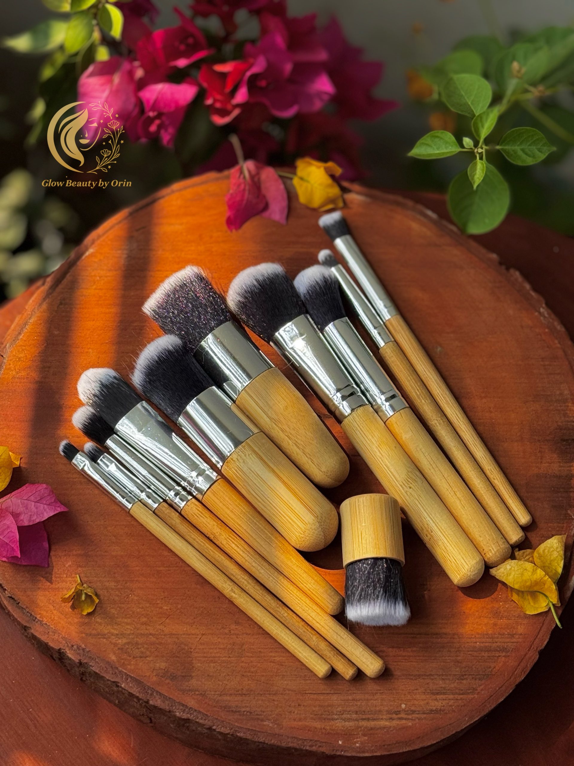 Premium Wooden Bamboo Handle Makeup Brush Set (11 Pieces)