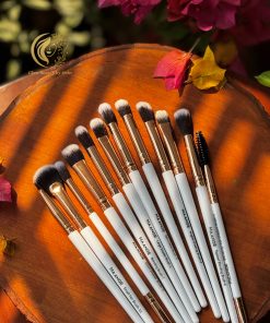 MAANGE 12 Pcs Professional Eye Makeup Brush Set - White & Gold (মাঞ্জ ১২ পিস প্রফেশনাল আই মেকআপ ব্রাশ সেট - হোয়াইট ও গোল্ড)