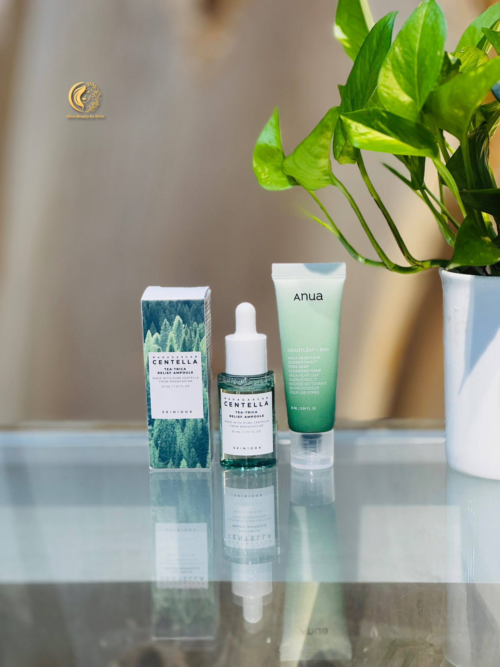 SKIN1004 Tea-Trica Ampoule & Anua Heartleaf + BHA Cleansing Foam Combo Set